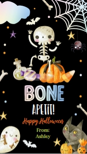 Favor Tag Bone Apetit Black 0261 design preview