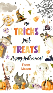 Favor Tag Halloween Mix No Tricks just Treats V3 0261 design preview