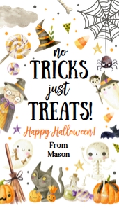 Favor Tag Halloween Mix No Tricks just Treats V2 0261 design preview