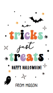 Favor Tag Modern No Tricks Just Treats Colored 0261 design preview