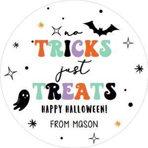Tag Modern No Tricks Just Treats Colored 0261 design preview