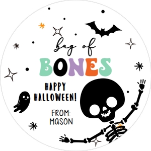Tag Modern Skeleton Bag of Bones Colored 0261 design preview