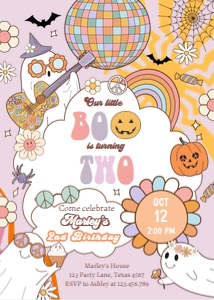 Invitation Halloween Boo Two 0471 Pink design preview