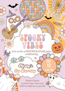 Invitation Halloween Spooky Vibes Pink 0471 design preview