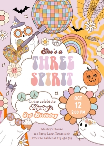 Invitation Halloween Three Spirit 0471 Pink design preview
