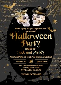 Invitation Adult Halloween Skulls Halloween Party 0472 design preview