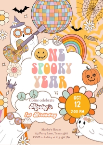 Invitation Birthday Halloween One Spooky Year 0471 design preview