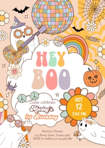 Invitation Birthday Halloween Hey Boo 0471 design preview
