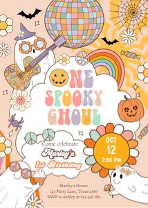 Invitation Birthday Halloween One Spooky Ghoul 0471 design preview