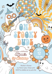 Invitation Halloween One Spooky Dude 0471 Boy design preview