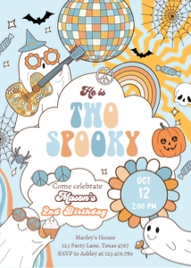 Invitation Halloween Two Spooky 0471 Boy design preview