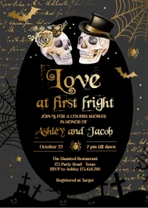 Invitation Adult Halloween Skulls Love at First Fright 0472 design preview