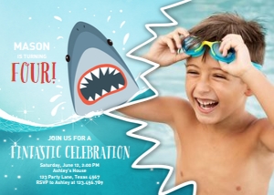 Birthday Invitation Shark 0089 Photo design preview