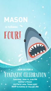Birthday Invitation Shark 0089 Phone design preview