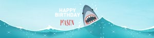 Water Bottle Label Shark Happy Birthday 0089 design preview