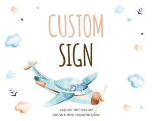 Custom Sign Blue Airplane 0185 design preview