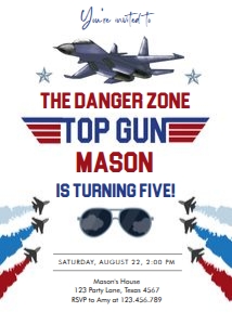 Birthday Invitation Fighter Pilot Top Gun 0469 design preview