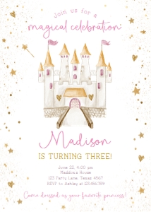 Birthday Invitation Castle Magical Celebration 0477 design preview