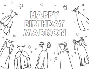 Coloring Page Princess Dresses 0462 design preview