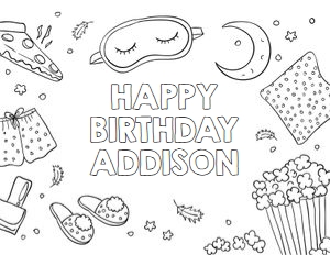 Coloring Page Sleepover 0447 design preview