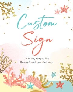 Custom Editable Sign Beach Ocean 0129 design preview