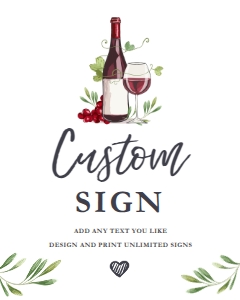 Custom Sign Wine v2 White 0234 design preview