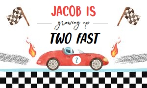 Backdrop Banner Two Fast Red 0424 design preview