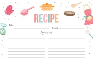 Recipe Card Cooking 5x7: Recipe Card Cooking