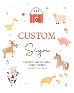 Custom Editable Sign Farm Simple Boy White 0436 design preview