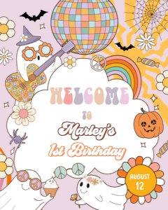 Welcome Sign Halloween Spooky Retro 0471 design preview