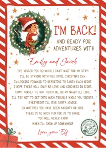 Letter I'm Back From Your Elf Wreath Boy 0481 design preview