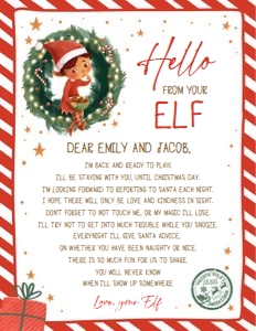 Letter Hello Form Your Elf Wreath Boy 0481 design preview