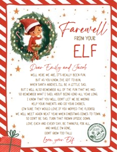 Letter Farewell Form Your Elf Wreath Boy 0481 design preview