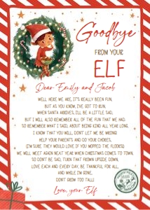 Letter Goodbye Form Your Elf Wreath Boy 0481 design preview