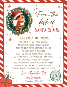 Letter From the Desk of Santa Claus Wreath Boy 0481 design preview
