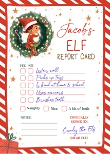 Elf Report Card Wreath Boy 0481 design preview