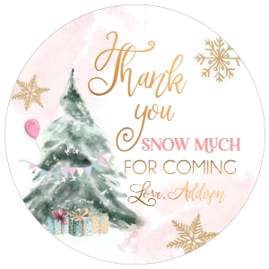Tag Winter Tree Watercolor Birthday Pink Gold 0363 design preview