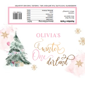 Candy Bar Wrapper Winter Tree Girl Gold 0363 design preview