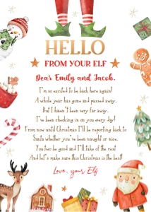 Elf Letter Holidays Hello From Your Elf 0445 design preview