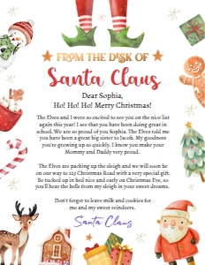 Elf Letter Holidays From The Desk of Santa Claus 0445 design preview