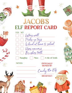 Elf Letter Holidays Elf Report Card 0445 design preview