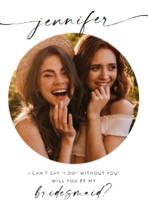 Minimalist Bridesmaid Proposal Card Round 0493 design preview