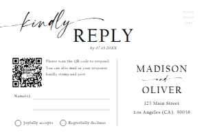 Minimalist Wedding RSVP Card 0493 design preview