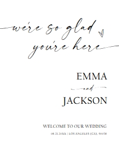 Minimalist Wedding Welcome Sign We're so glad v2 0493 design preview