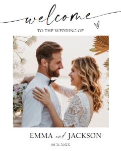 Minimalist Wedding Welcome Photo Sign 0493 design preview