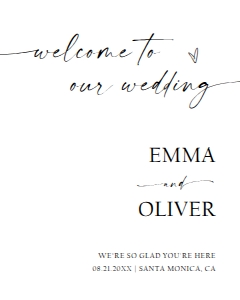 Minimalist Wedding Welcome to our Wedding Sign 0493 design preview