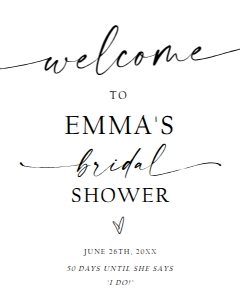 Minimalist Welcome Sign Bridal Shower 0493 design preview