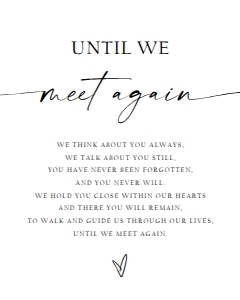 Minimalist Until We Meet Again Sign v2 0493 design preview