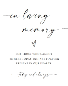 Minimalist In Loving Memory Sign v2 0493 design preview