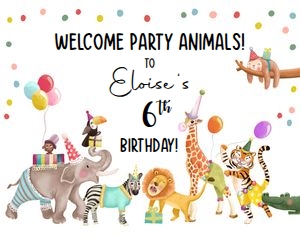 Welcome Sign Party Animals 0482 design preview